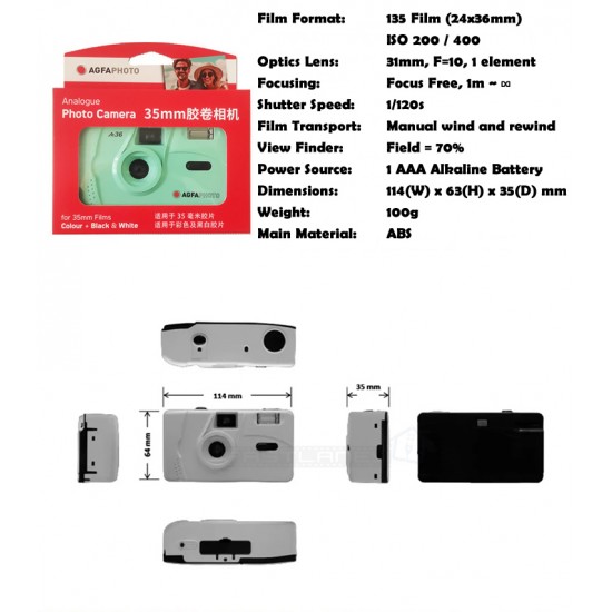 AgfaPhoto M36 Film Camera + FREE Pouch