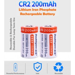 Doublepow CR2 Lithium Iron Phosphate (LiFePO4) Rechargeable Battery