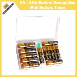 AA / AAA Battery Storage Box With Battery Tester