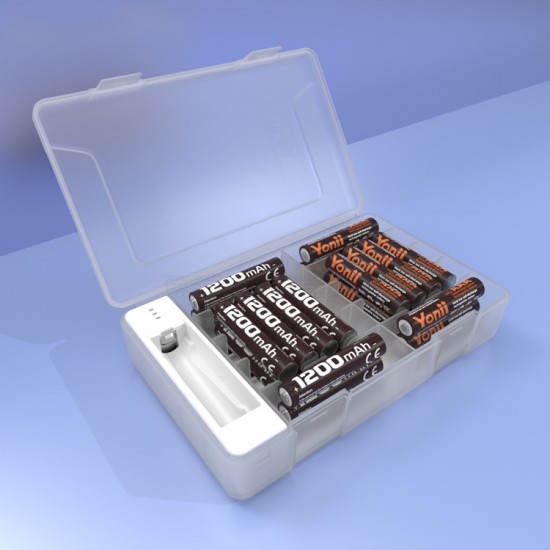 AA / AAA Battery Storage Case With Battery Tester
