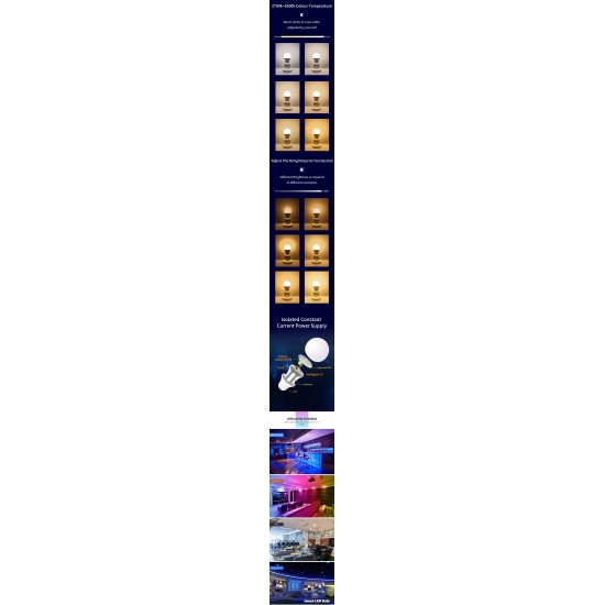 Tuya 10W RGB + CCT Bluetooth Smart Light Bulb