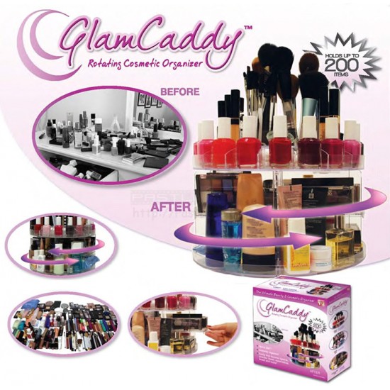 Glam Caddy Rotating Makeup Cosmetic Organizer