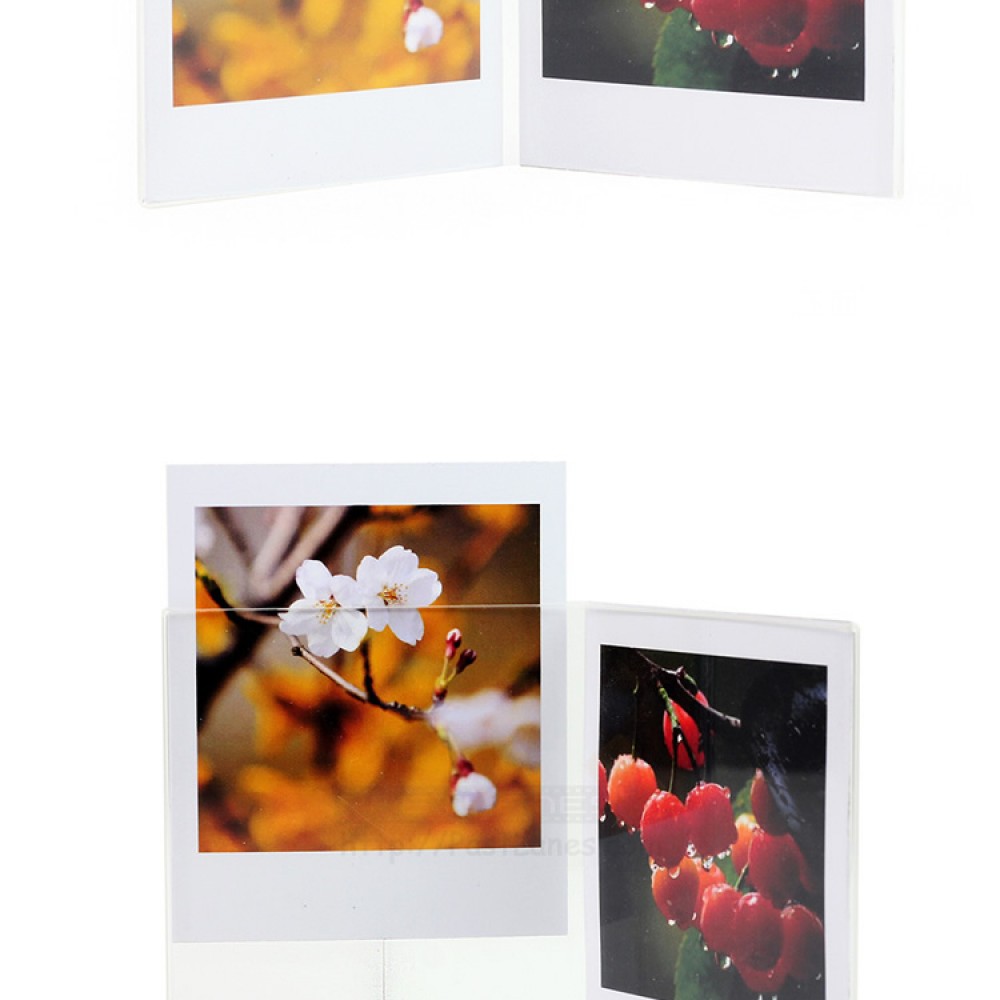 Acrylic Square Photo Frame Stand [2 Slots]