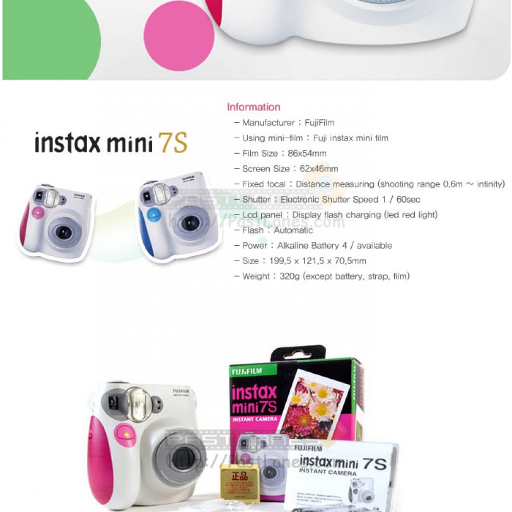 Fujifilm Instax Mini 7S Camera Pink fujifilm-instax-mini-7s-camera-pink