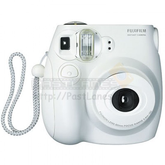 Fujifilm Instax Mini 7S Camera (White) [Sticker + Close-up Lens With Mirror]