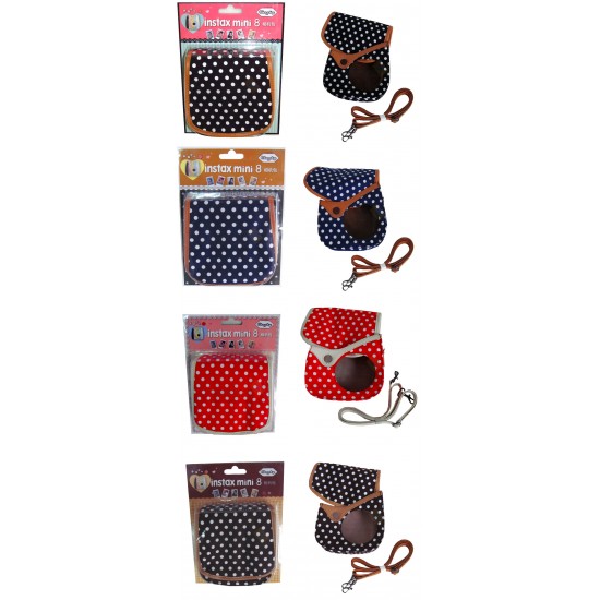 Polka Dot Fabric Case For Instax Mini 8, Mini 8+, Mini 9 Polka Dot Fabric Case For Instax Mini 8, Mini 8+, Mini 9
