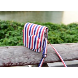 Red-Blue Stripe Leather Bag For Mini 8, Mini 8+, Mini 9