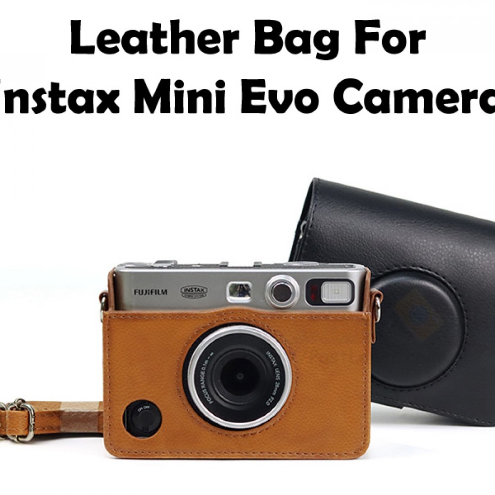 Schutzhülle Aus PU-Leder Für Fujifilm Instax Mini 12 – Mit Schultergurt, Retro Braun, Kratzfester Schutz