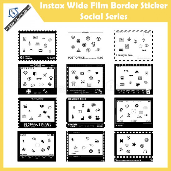 Instax Wide Film Social Series Border Sticker