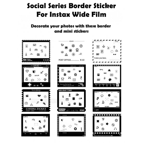 Instax Wide Film Social Series Border Sticker