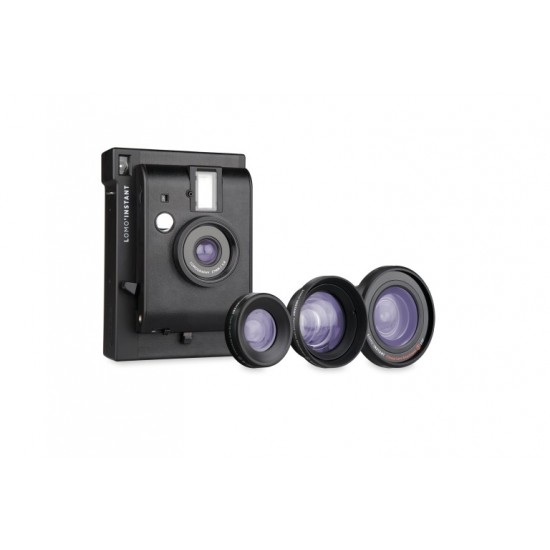 Lomo'Instant (Black) + 3 Lenses +FREE Extra Color Gel +FREE Strap