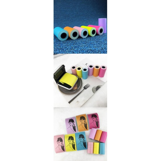 Colored Thermal Sticker Paper For Paperang / Comicam / Peripage / Receipt Printer