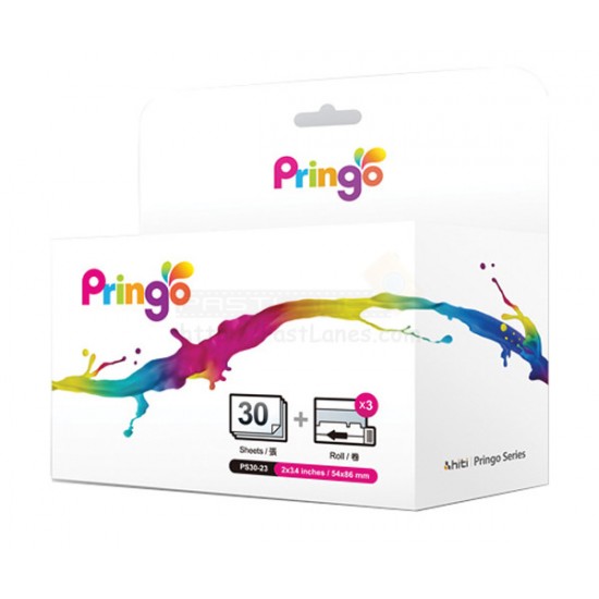 Hiti Pringo P231 Photo Paper And Ink Ribbon (Silver 30 Sheets)