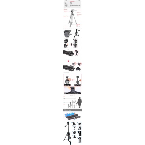 Weifeng WT-3730 Professional Tripod + FREE Phone Holder Weifeng WT-3730 Professional Tripod + FREE Phone Holder