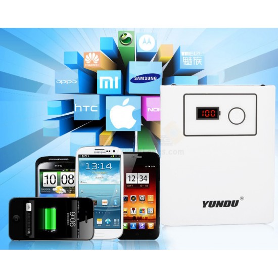 Yundu 10,000mAh Powerbank With LCD Battery % Level Display